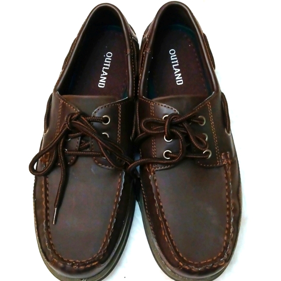 Outland Barry Boat Shoes, Dark Brown, 9.5, NWT - Picture 2 of 9